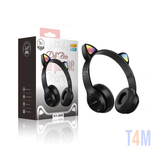 AURICULAR BLUETOOTH INALÁMBRICO CAT EAR XY-205 NEGRO